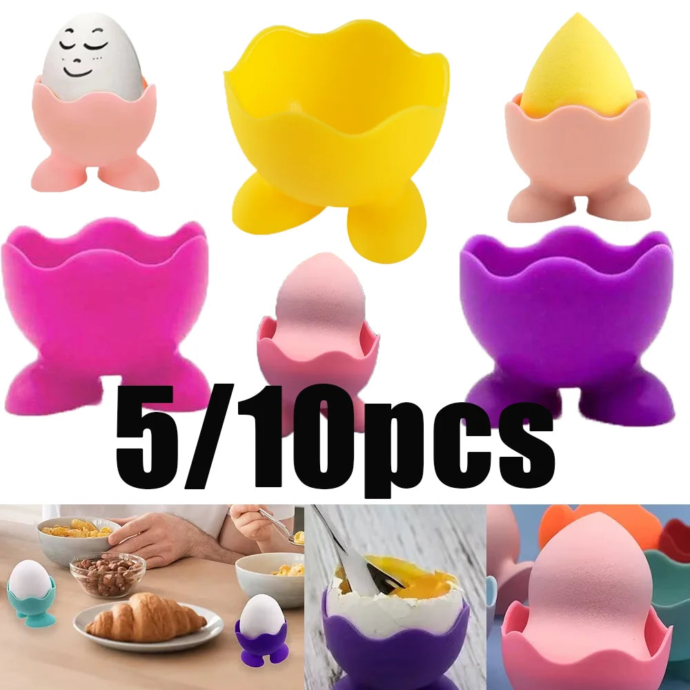 Silicone Egg Cups and Beauty Sponge Holder Stand Set - 1