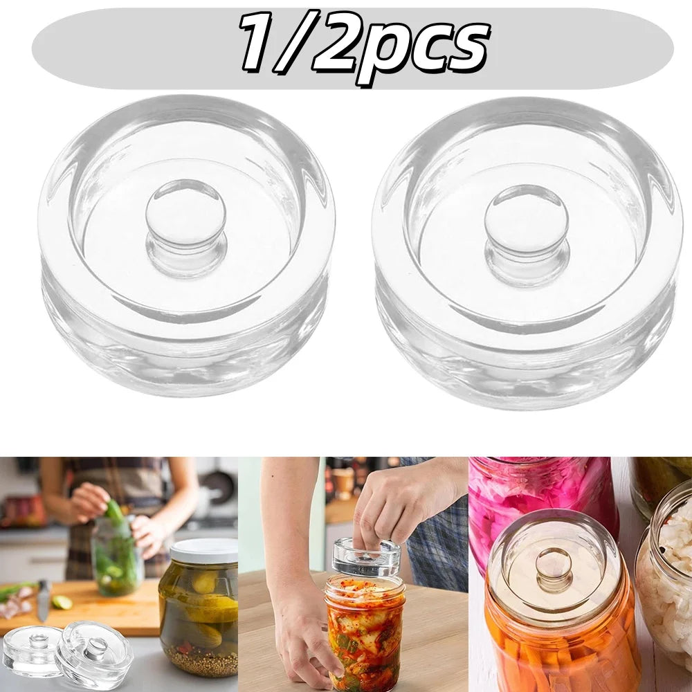 Glass Fermentation Weights for Wide Mouth Mason Jars Pickle Press