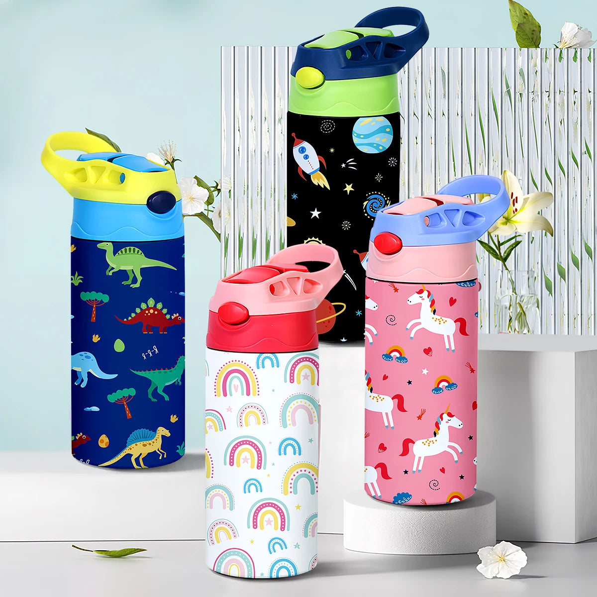 350ml Cartoon Insulated Stainless Steel Water Bottle Kids Vacuum Flask - 26