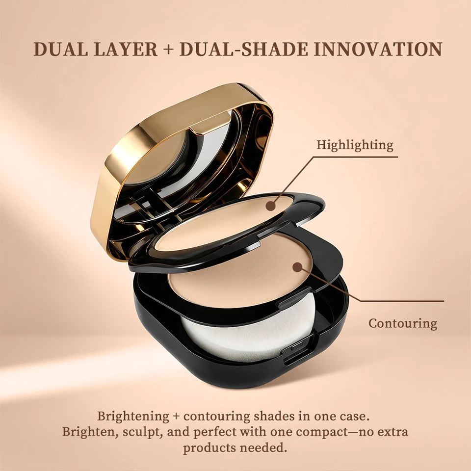 Double Layer Pressed Powder Oil Control Matte Setting Powder Makeup