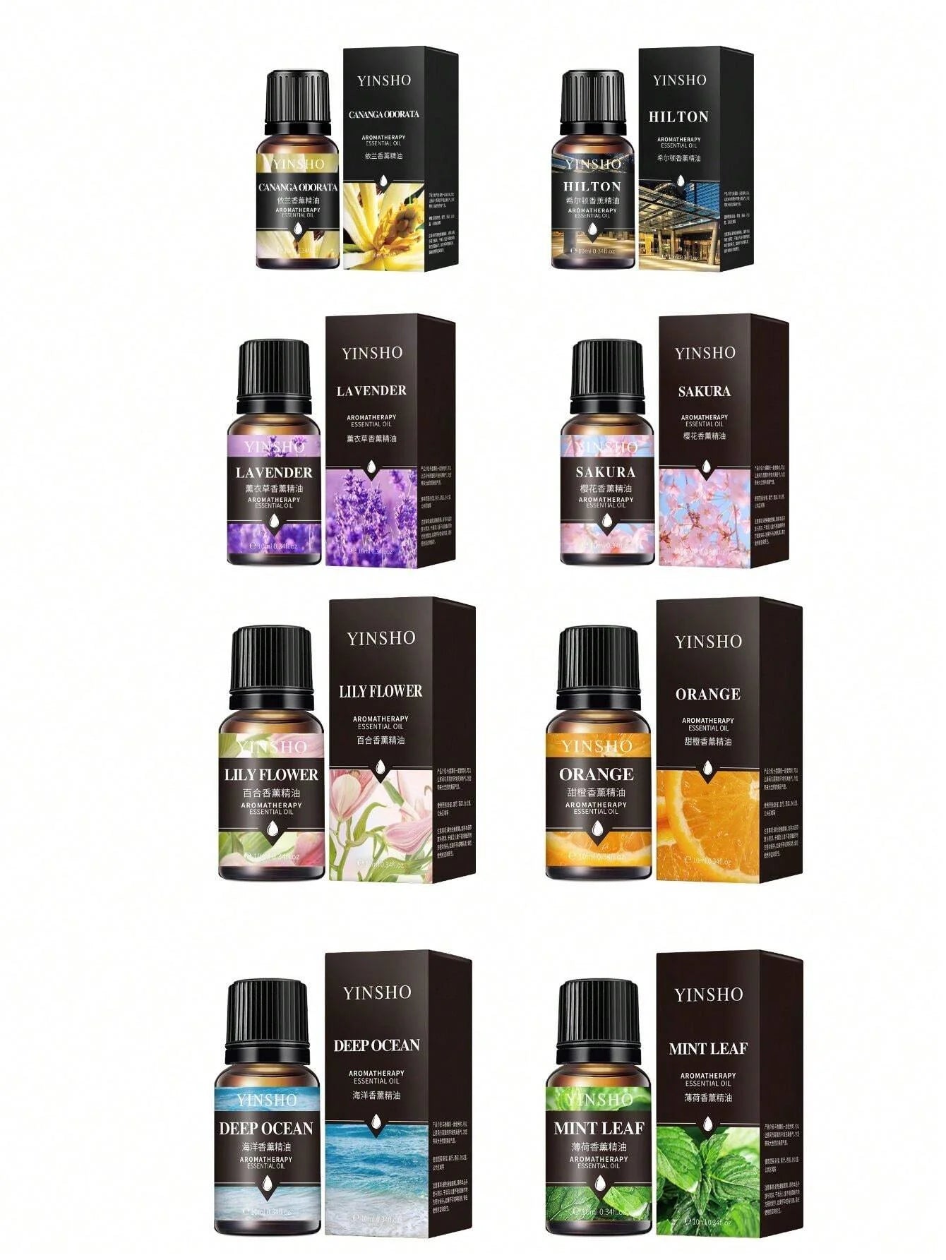 Yinsho Essential Oil Set for Aromatherapy Diffusers Humidifiers 10ml - 3