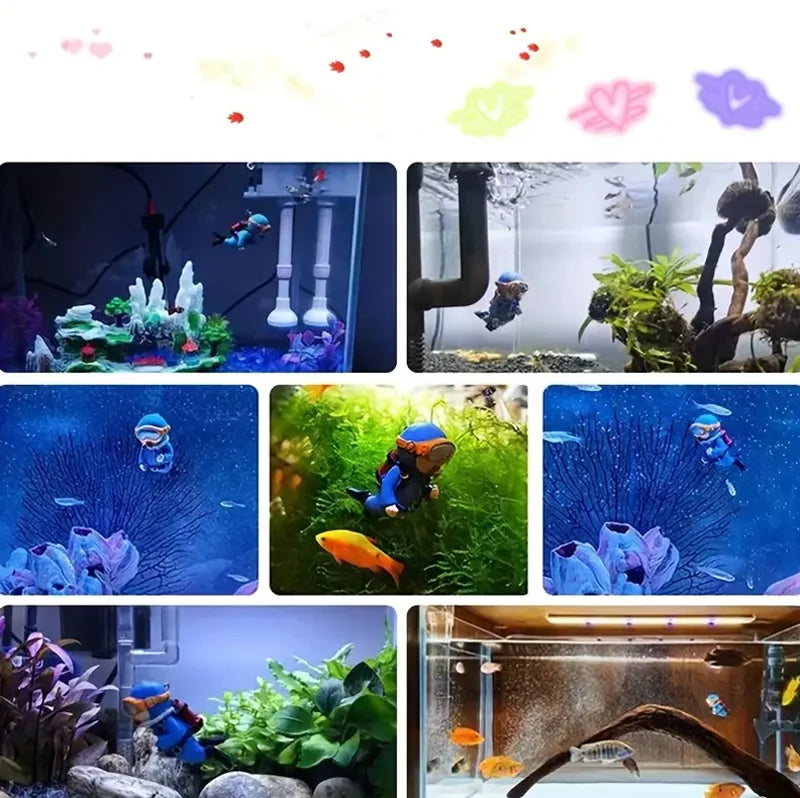 Floating Scuba Diver Aquarium Decoration Fish Tank Landscaping Ornament - 5