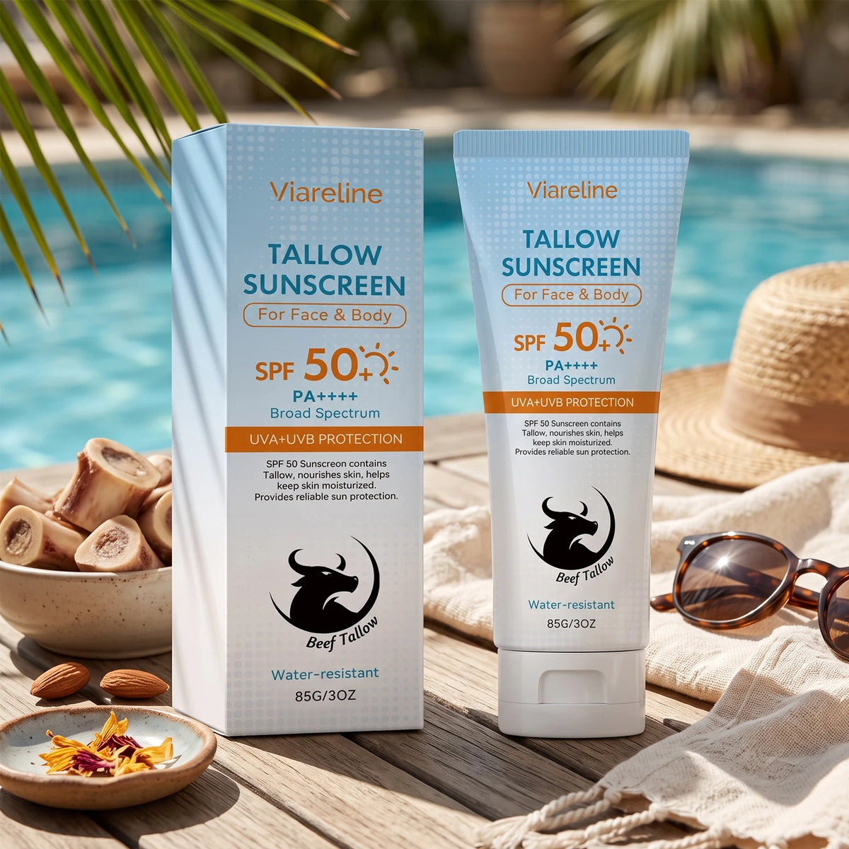 SPF 50 Tallow Sunscreen Face and Body Hydrating Barrier Repair Cream
