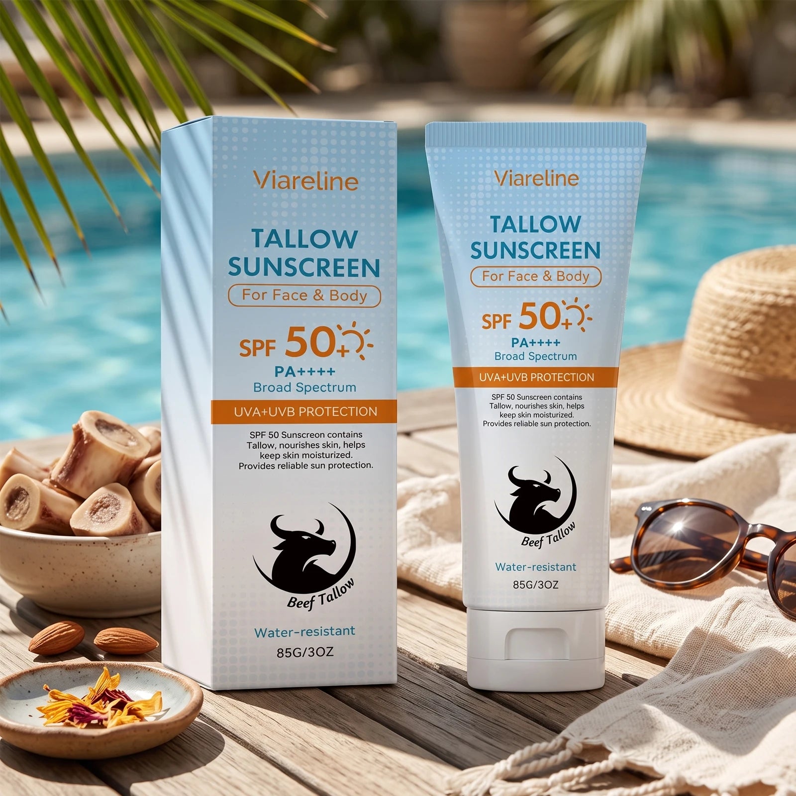 SPF 50 Tallow Sunscreen Face and Body Hydrating Barrier Repair Cream - 1