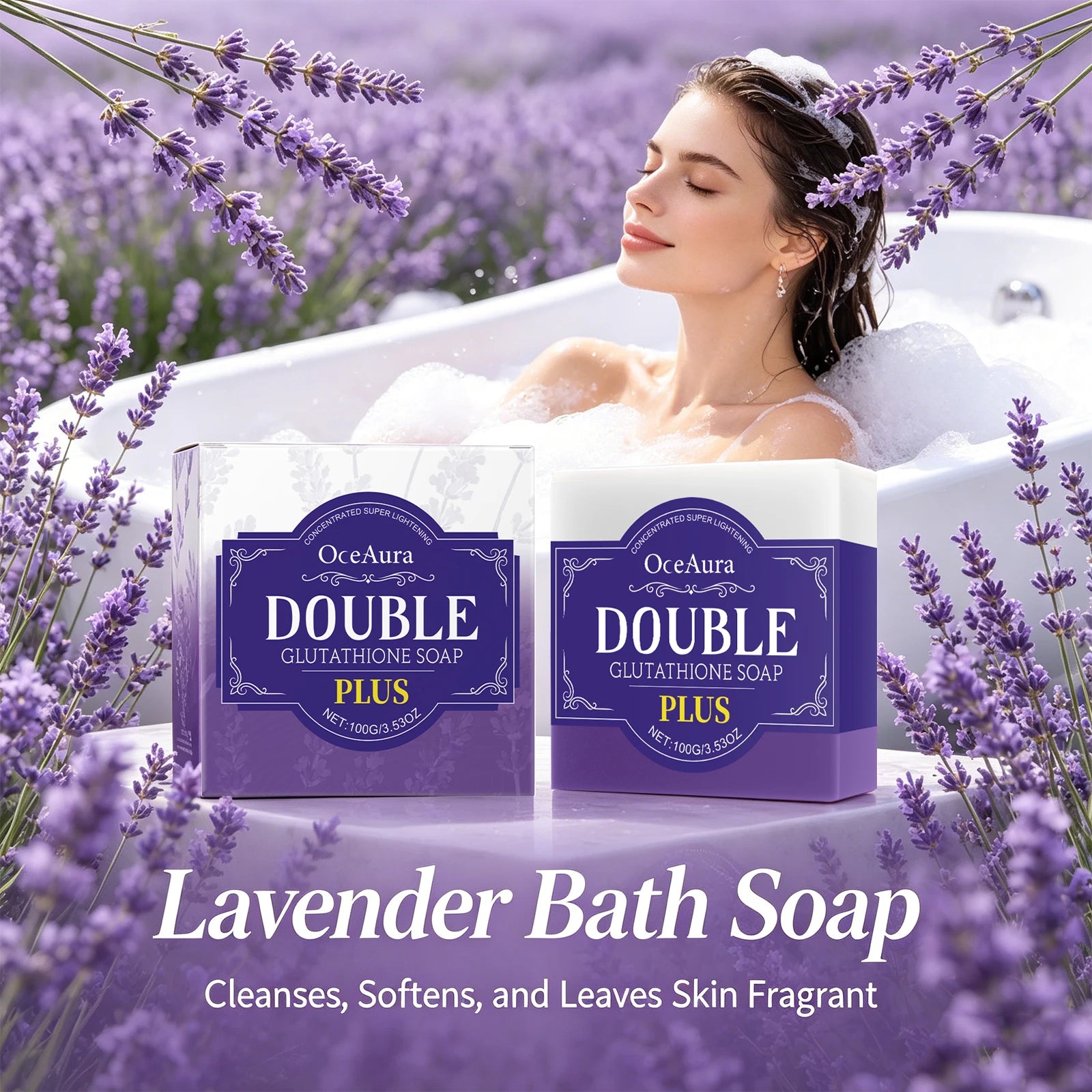 Lavender Cleansing Soap Bar Oil Control Skin Softener - 2