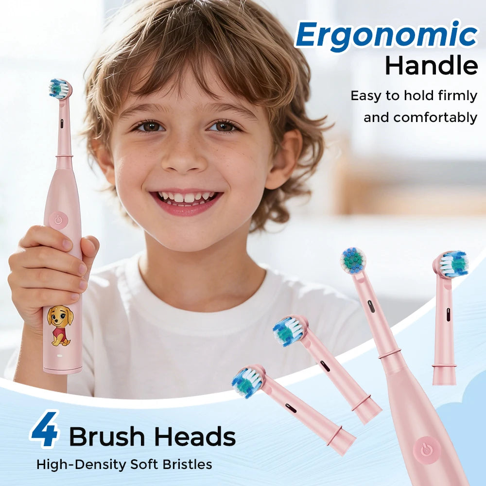 Kids Electric Toothbrush Cartoon Rechargeable Sonic Vibrate - 12
