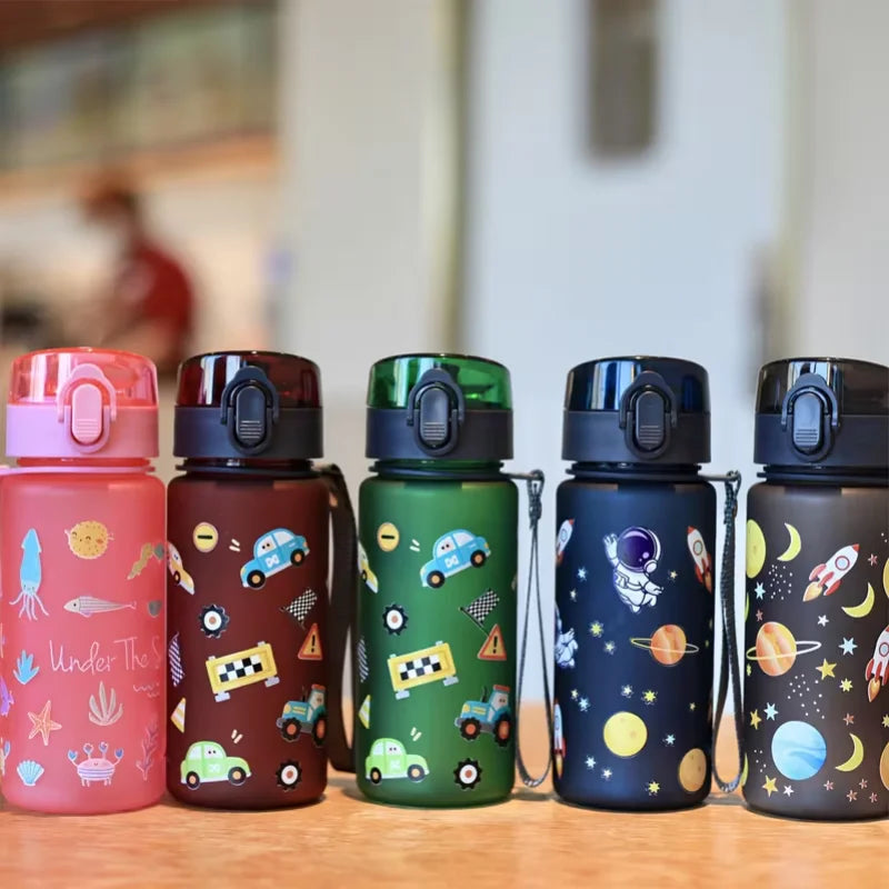400ml Portable Water Bottle Cute 3D Printed Sport Drinkware with Strap - 7