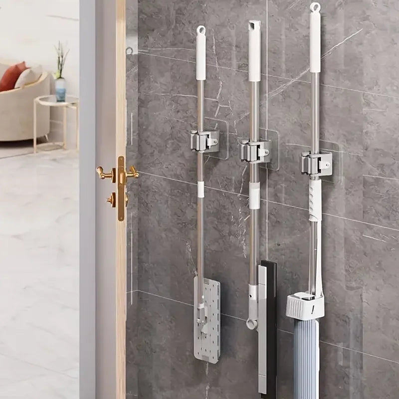 4 Pack Wall Mounted Mop Holder Organizer Bathroom Broom Storage Hook - 9