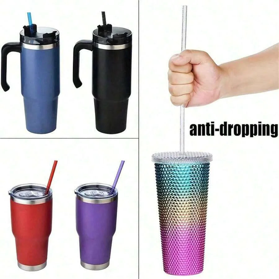 12pcs Reusable Sparkle Straws Set with Cleaning Brush for Tumblers - 4