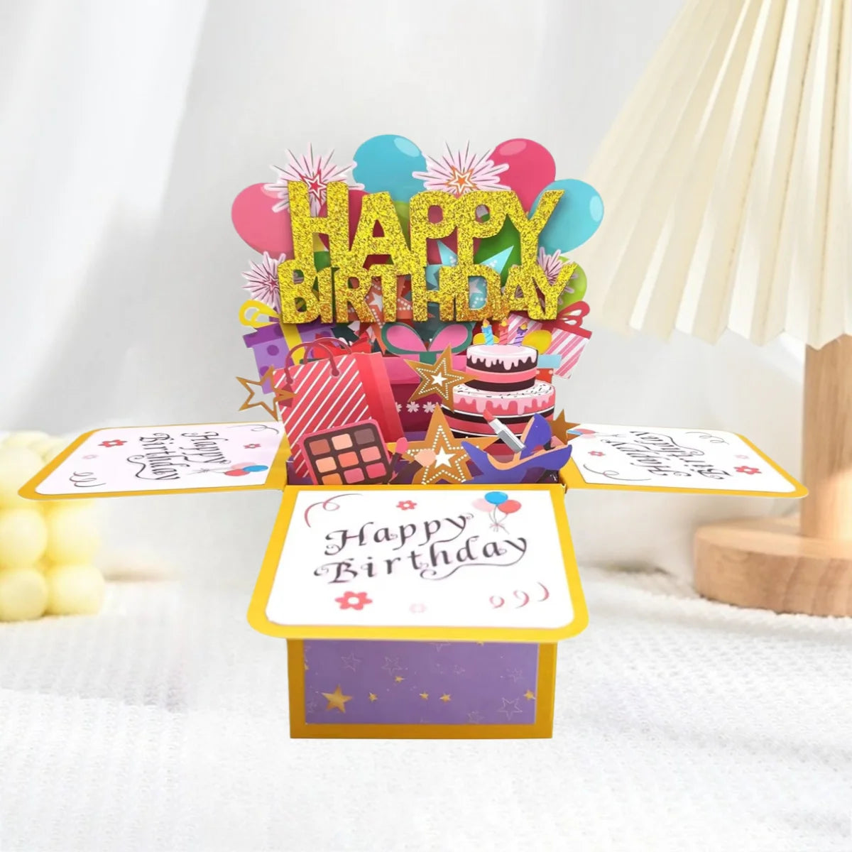 3D Pop Up Birthday Greeting Card Gift Box with Envelope for All Ages - 18