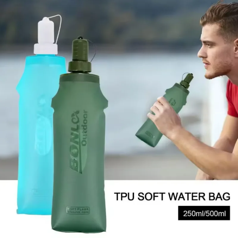 Foldable Soft Flask Water Bottle TPU Hydration Pack for Running Hiking - 2