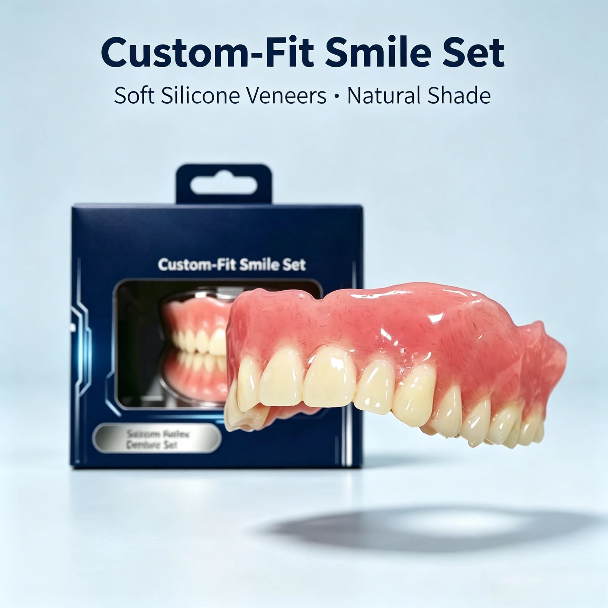 Silicone Dentures Adjustable Cosmetic Teeth & Reusable Smile Set - 1