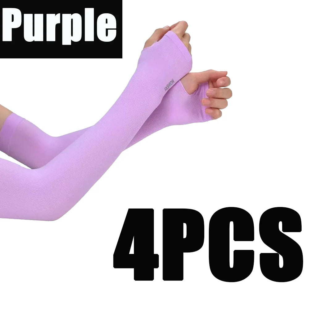 UV Protection Arm Sleeves Cooling Sunblock Covers for Sports Cycling - 31