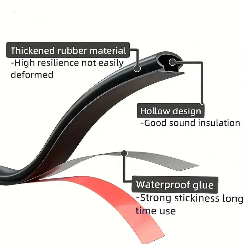 Adhesive Door Window Sealing Strip Soundproof Weatherproof Rubber Seal