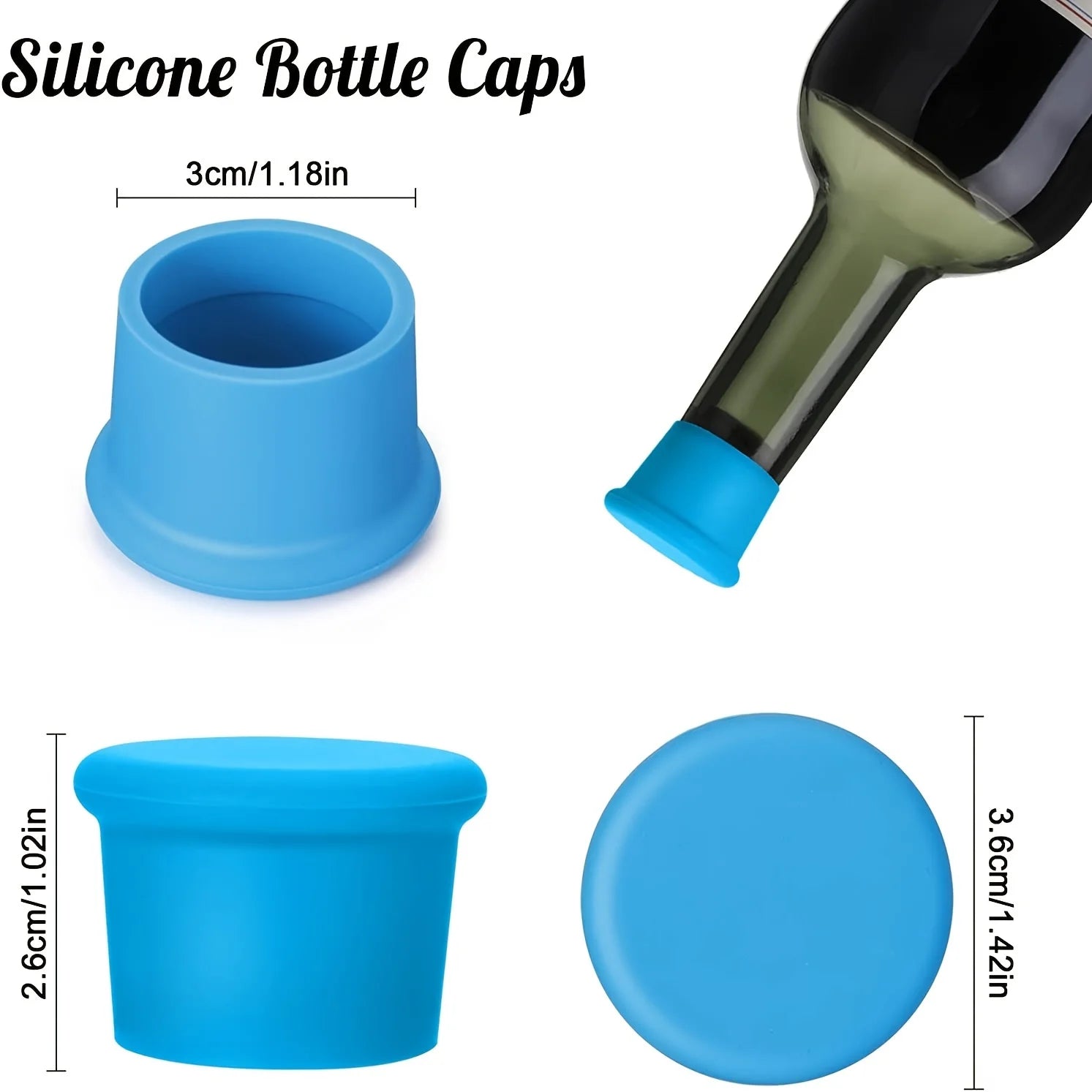 Reusable Silicone Wine Bottle Stopper Leak Proof Fresh Keeping Cap - 5