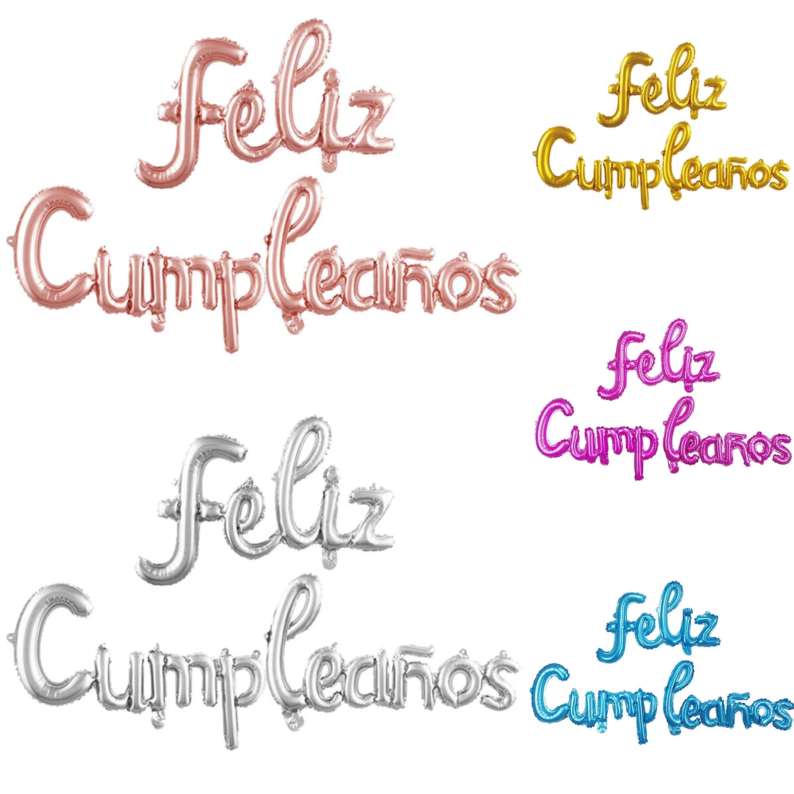 16 Inch Spanish Happy Birthday Foil Balloon Set Party Decoration