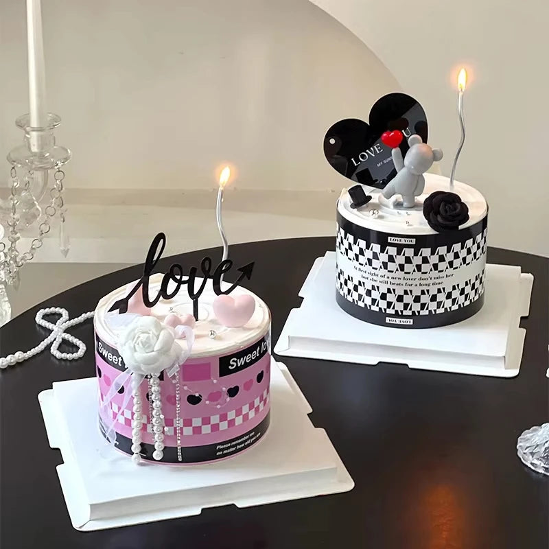 6pc Curved Birthday Cake Candles Set Decorative Cupcake Toppers