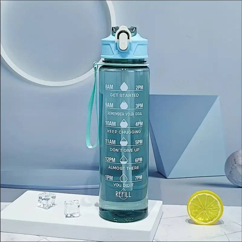 800ml Motivational Water Bottle Leak Proof Sports Jug with Time Marker - 9