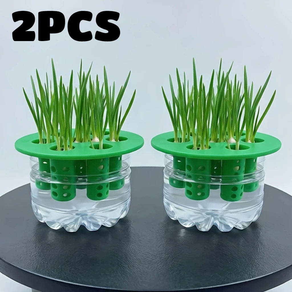 2PC 7-Hole Hydroponic Planter Garlic Scallion Sprouter Gardening Tool - 1