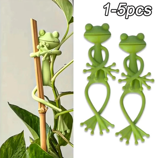 Frog Plant Support Stakes Climbing Vine Clips Garden Decorative Holders