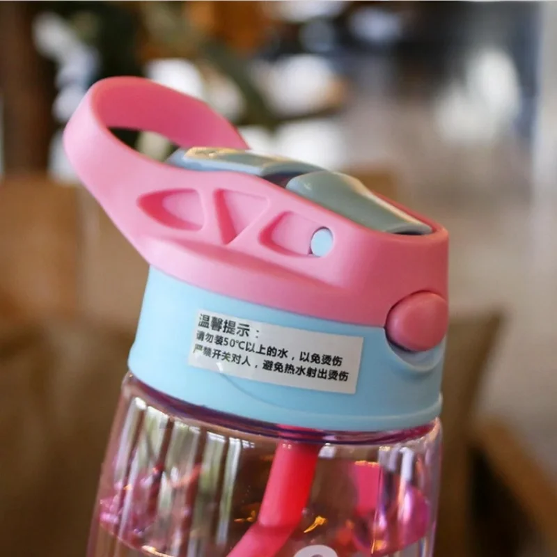 Kids Water Bottle with Straw Cartoon Sippy Cup Leakproof Drinking Bottle