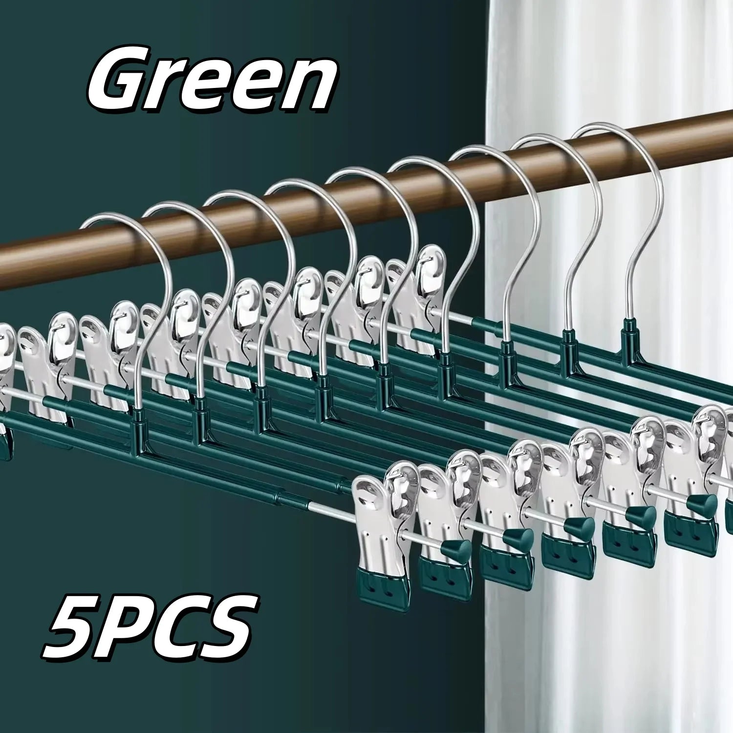 Non-Slip Stainless Steel Pants Hangers with Clips for Skirts and Jeans - 25