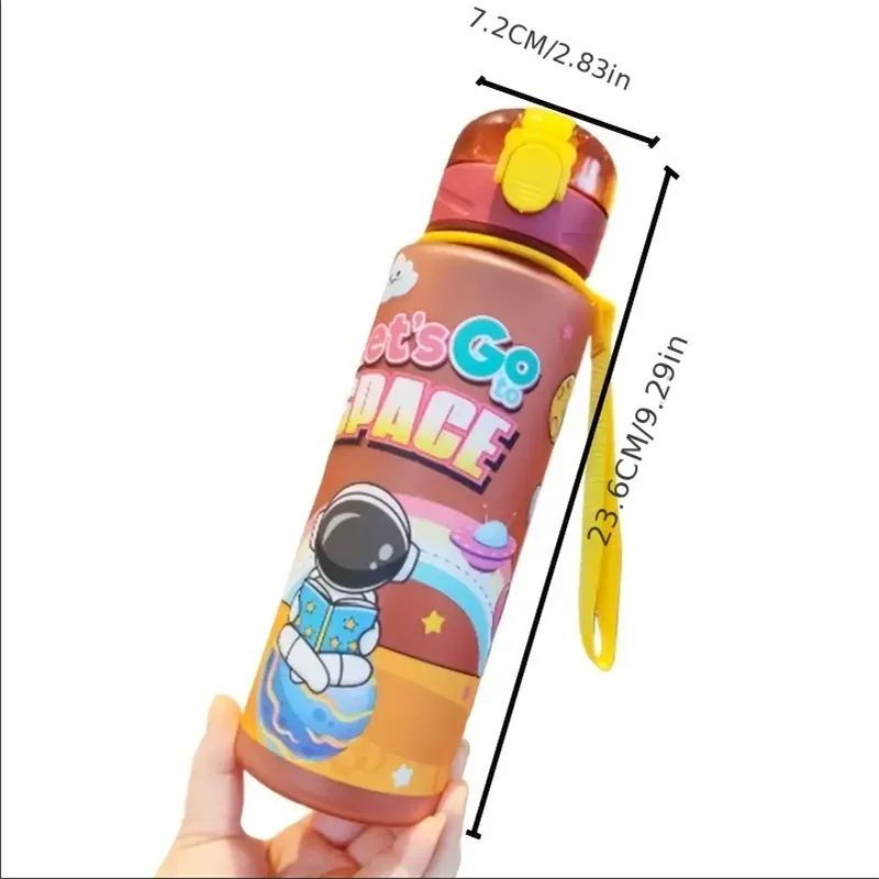 700ml Astronaut Water Bottle Leakproof Sport Cup with Carrying Strap - 6