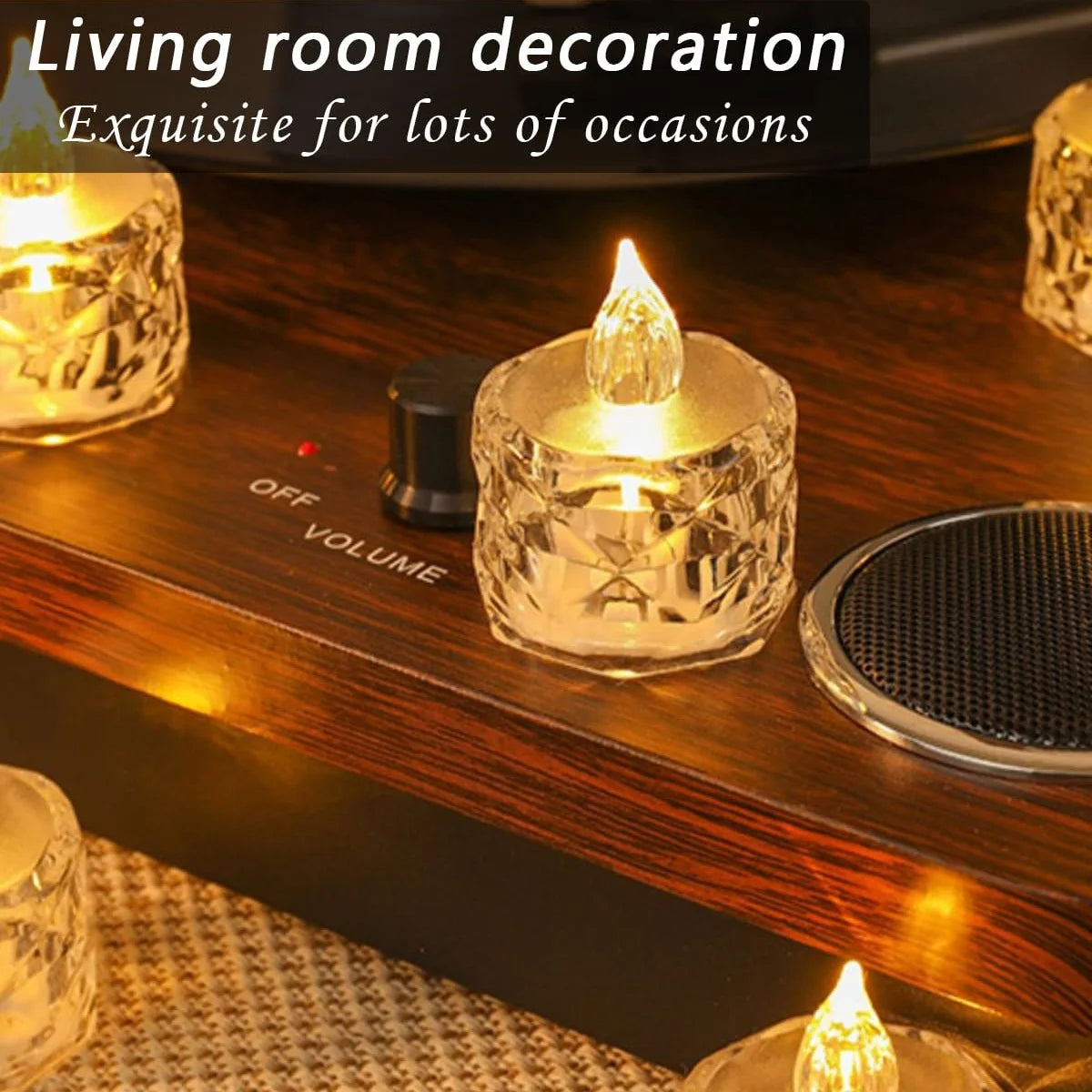 Flameless LED Crystal Tea Light Candles Flickering Electric Night Lamps - 4