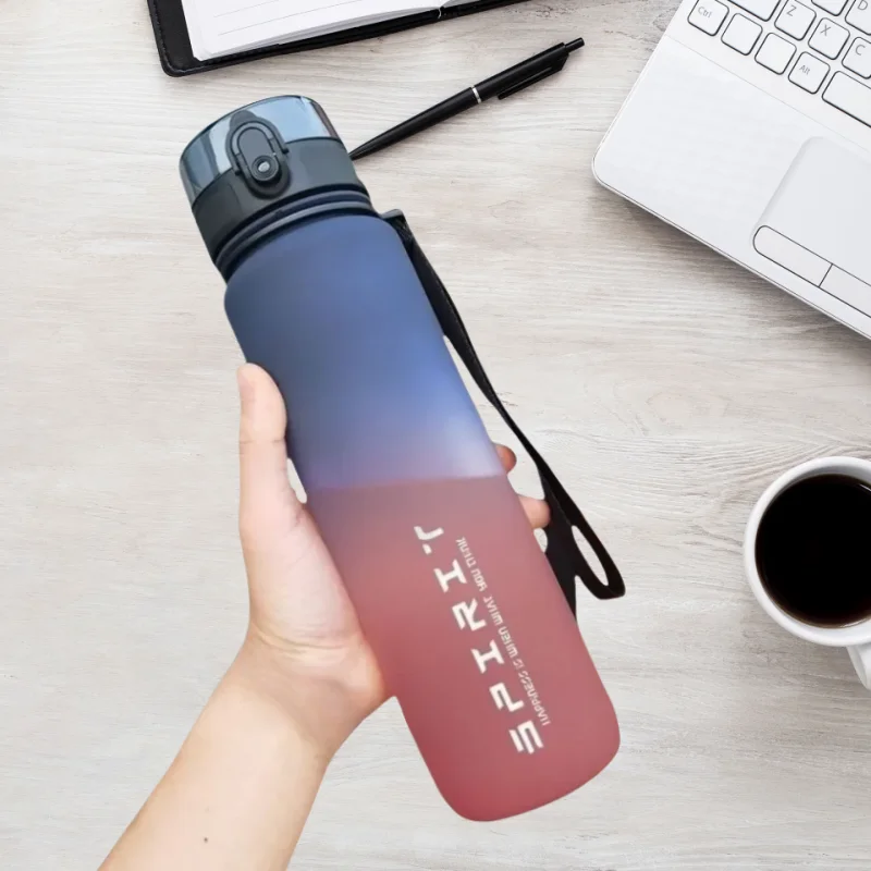 Fantia Motivational Sports Water Bottle Leak Proof Gym Jug 500ml 1000ml - 12