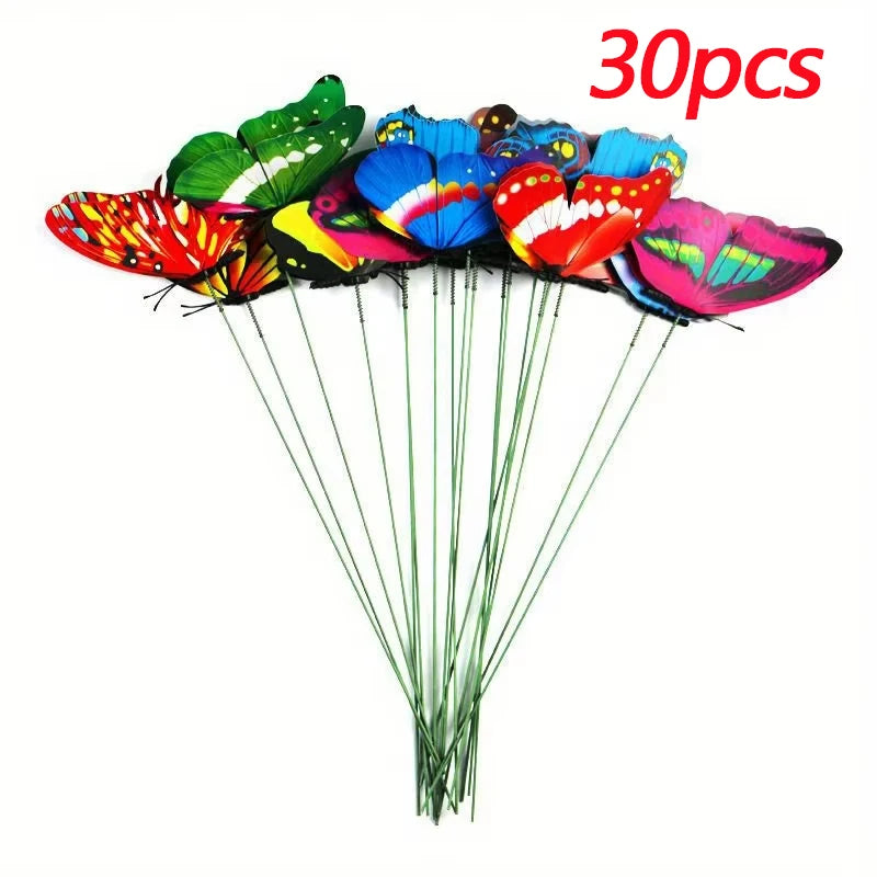 3D Artificial Butterfly Garden Stakes Waterproof Plant Pot Decorations - 12