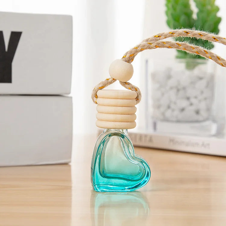 Heart Shaped Car Perfume Bottle Hanging Essential Oil Diffuser Ornament - 14