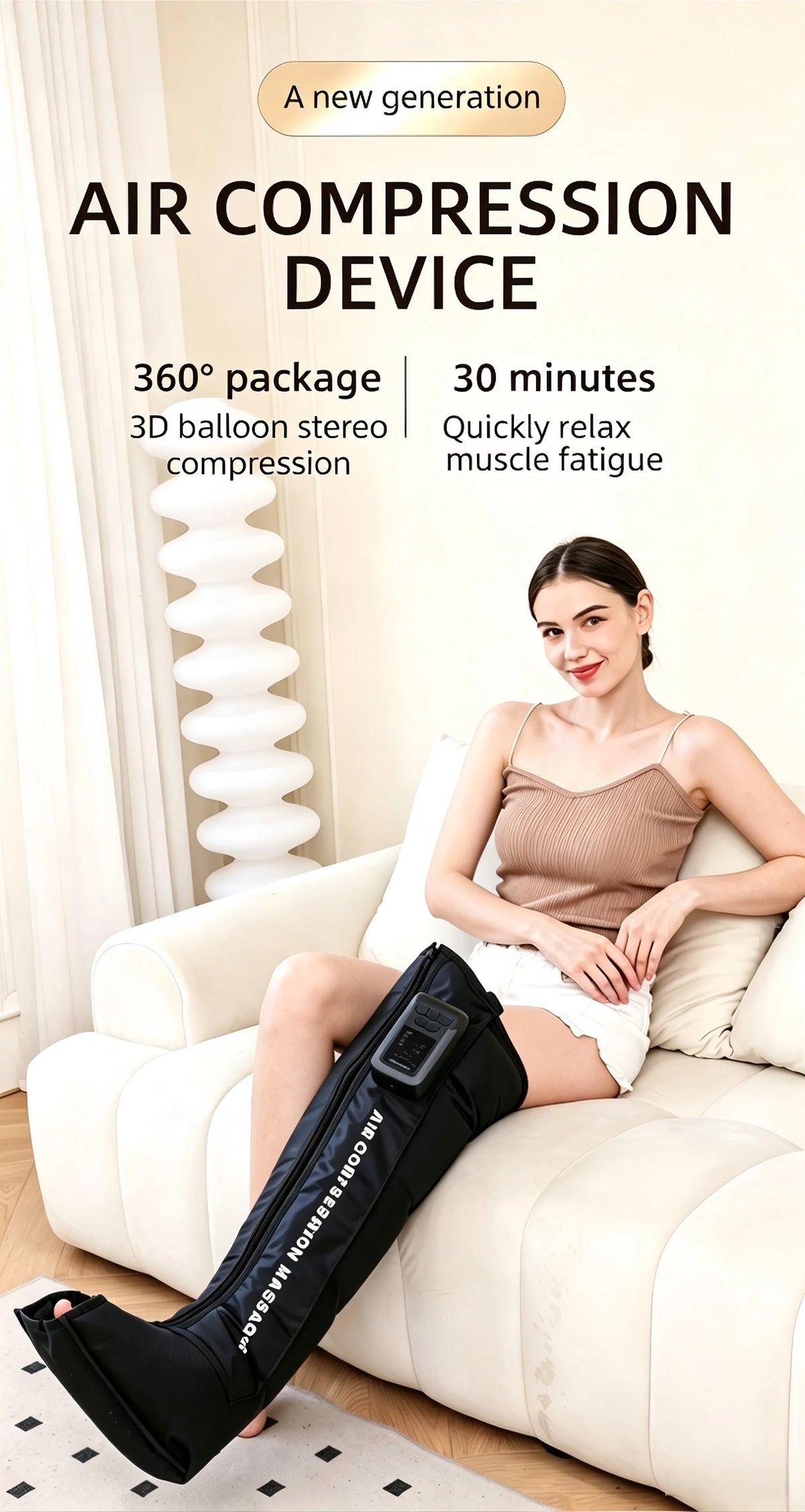 Cordless Leg Air Compression Massager Recovery Boot