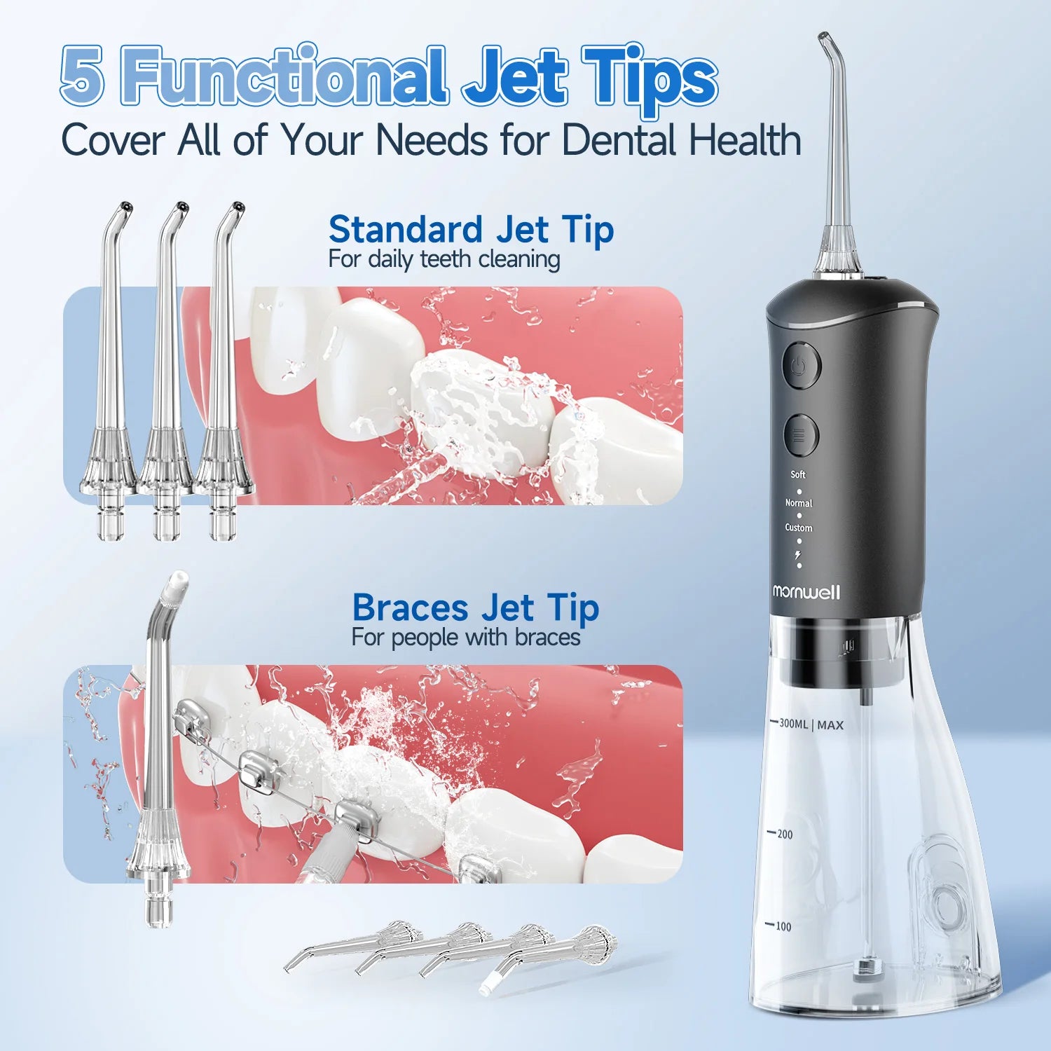 Mornwell Water Flosser & Electric Toothbrush Combo - 3