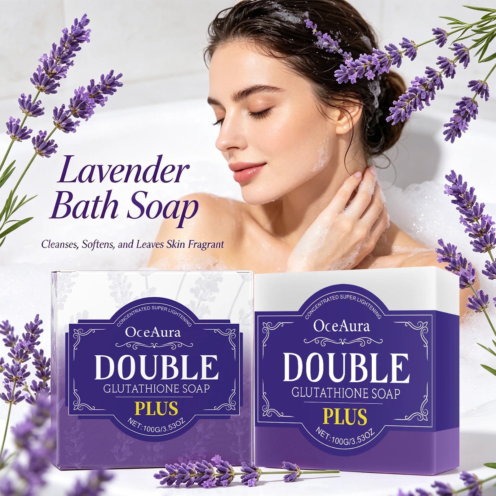 Lavender Cleansing Soap Bar Oil Control Skin Softener - 1