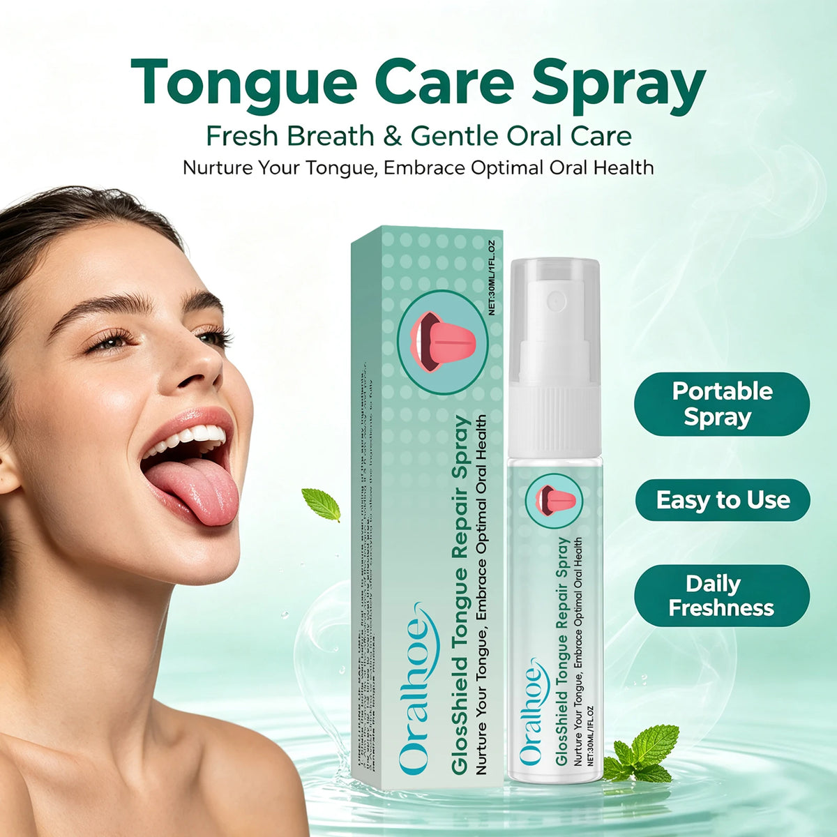Tongue Repair Spray for Coated Tongue and Bad Breath Relief