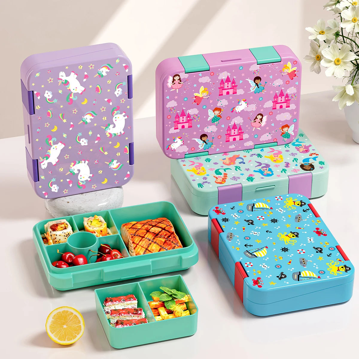 1100ml Christmas Cartoon Bento Box Leakproof Microwavable Lunch Container - 1