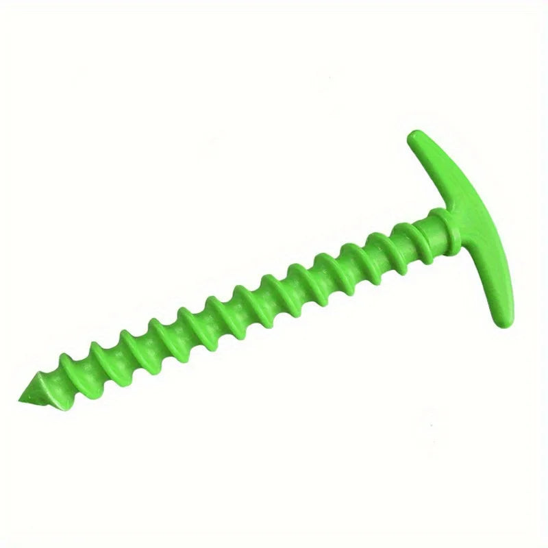 10 Pack Spiral Tent Stakes Plastic Camping Ground Pegs Anchor Accessories