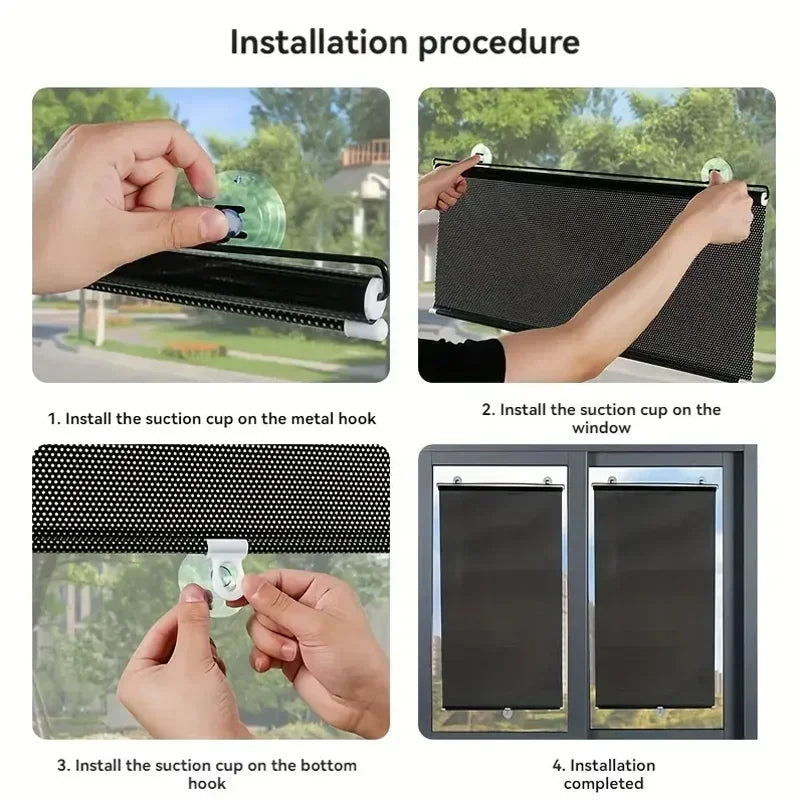 Retractable Window Sunshade Suction Cup Heat Insulation Blind