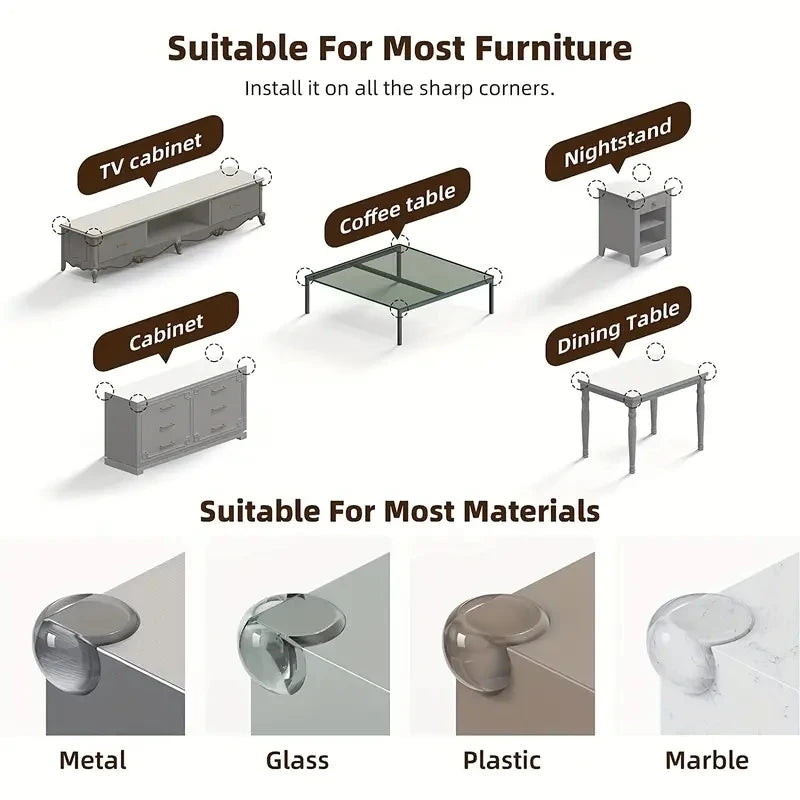 10PCS Transparent Table Corner Guards Child Safety Anti Collision Protectors - 5