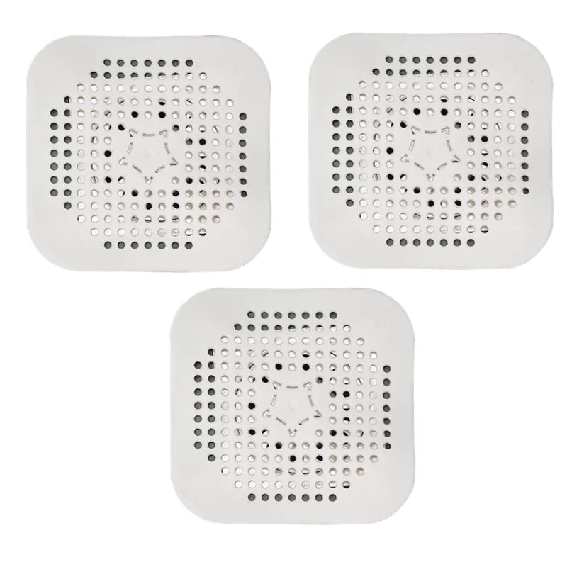 3 Pack Silicone Drain Hair Catcher Sink Strainer and Shower Plug Set - 13