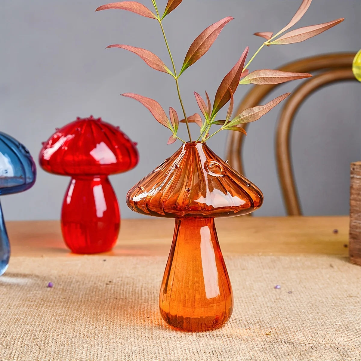 Creative Mushroom Glass Vase Hydroponic Plant Pot Desktop Decor - 2