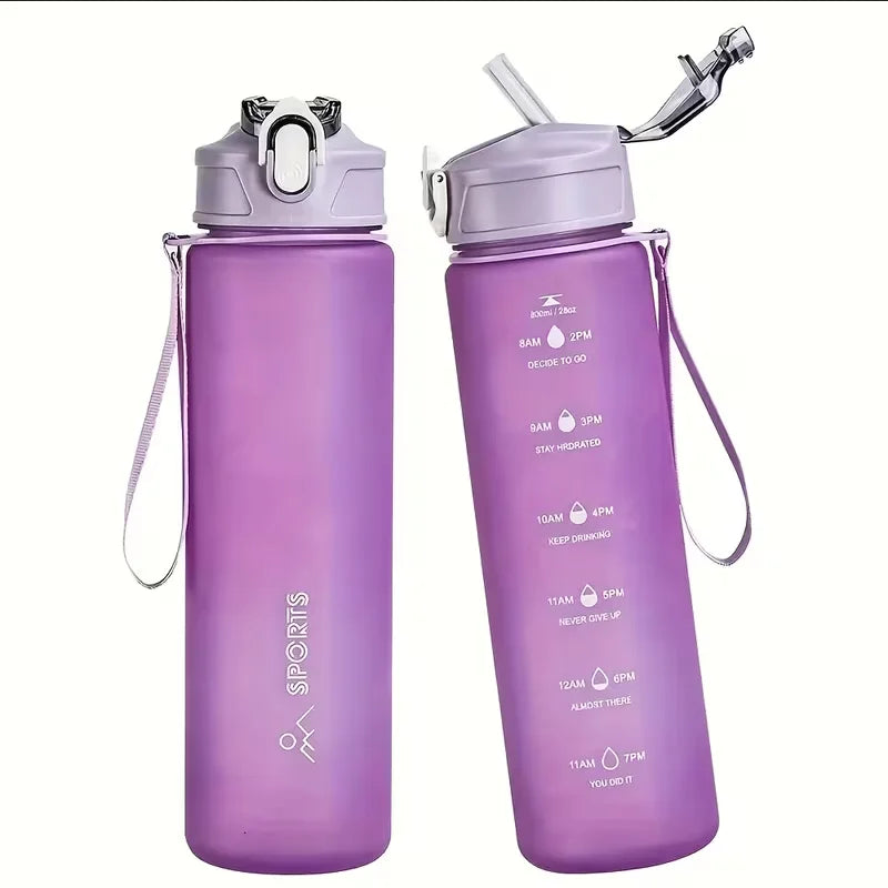 750ml Gradient Sports Water Bottle Leakproof Hydration Tracker Flask - 9