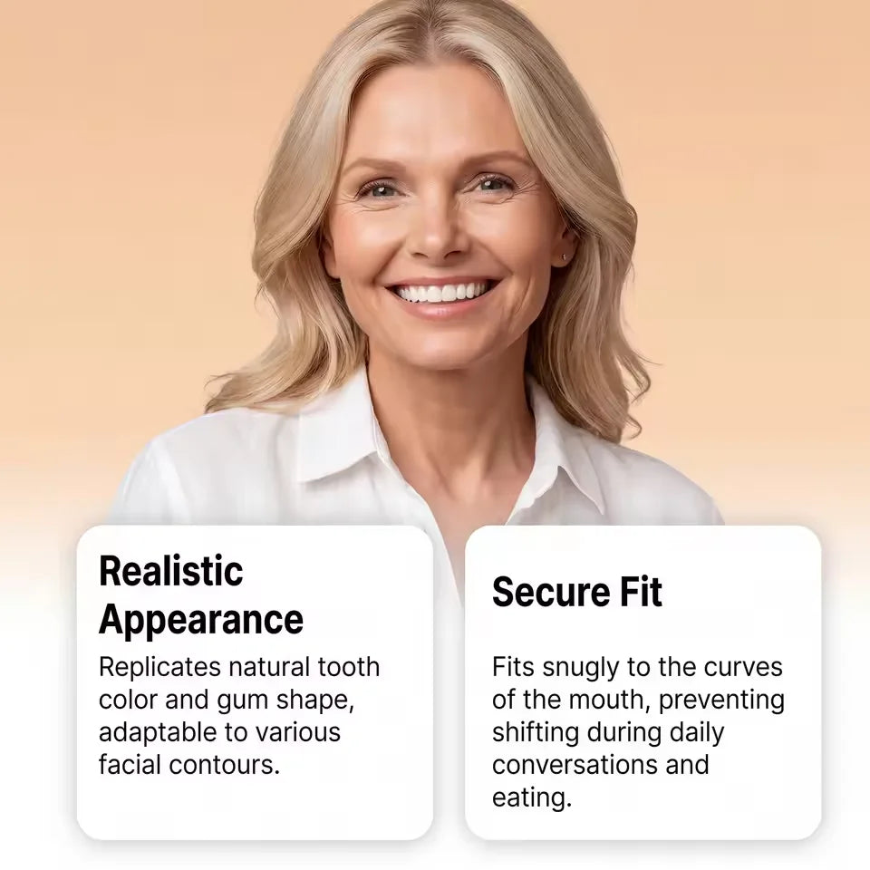 Silicone Dentures Upper And Lower Natural Teeth Set