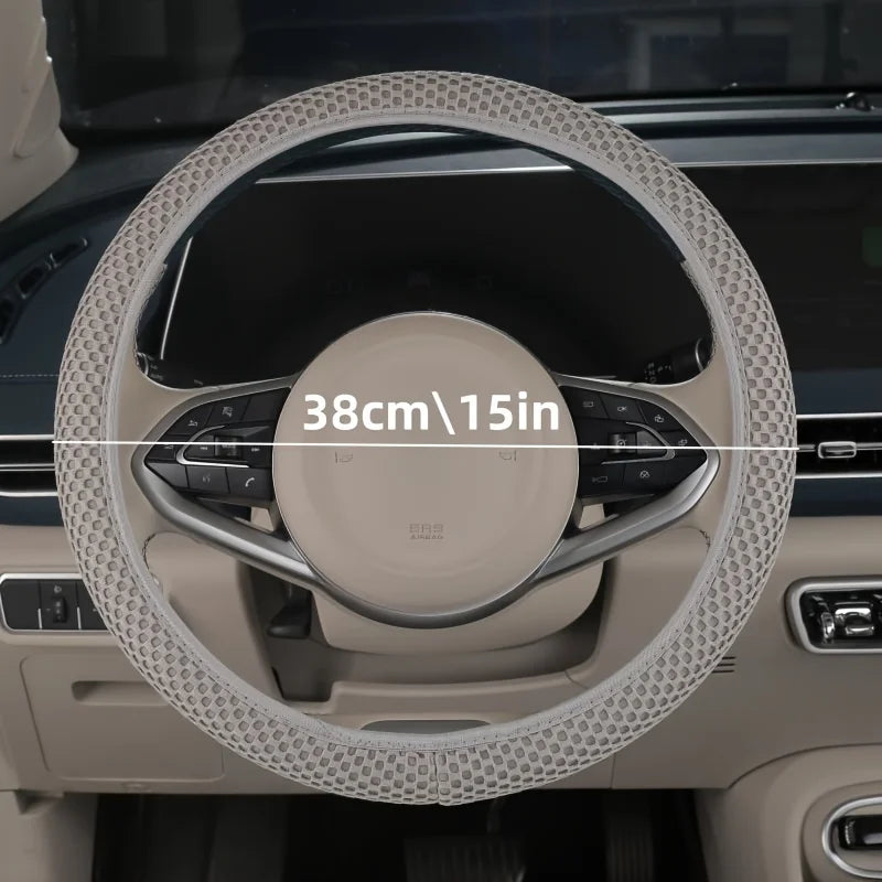 Universal Steering Wheel Cover 3D Massage Mesh Non Slip Elastic Grip - 2