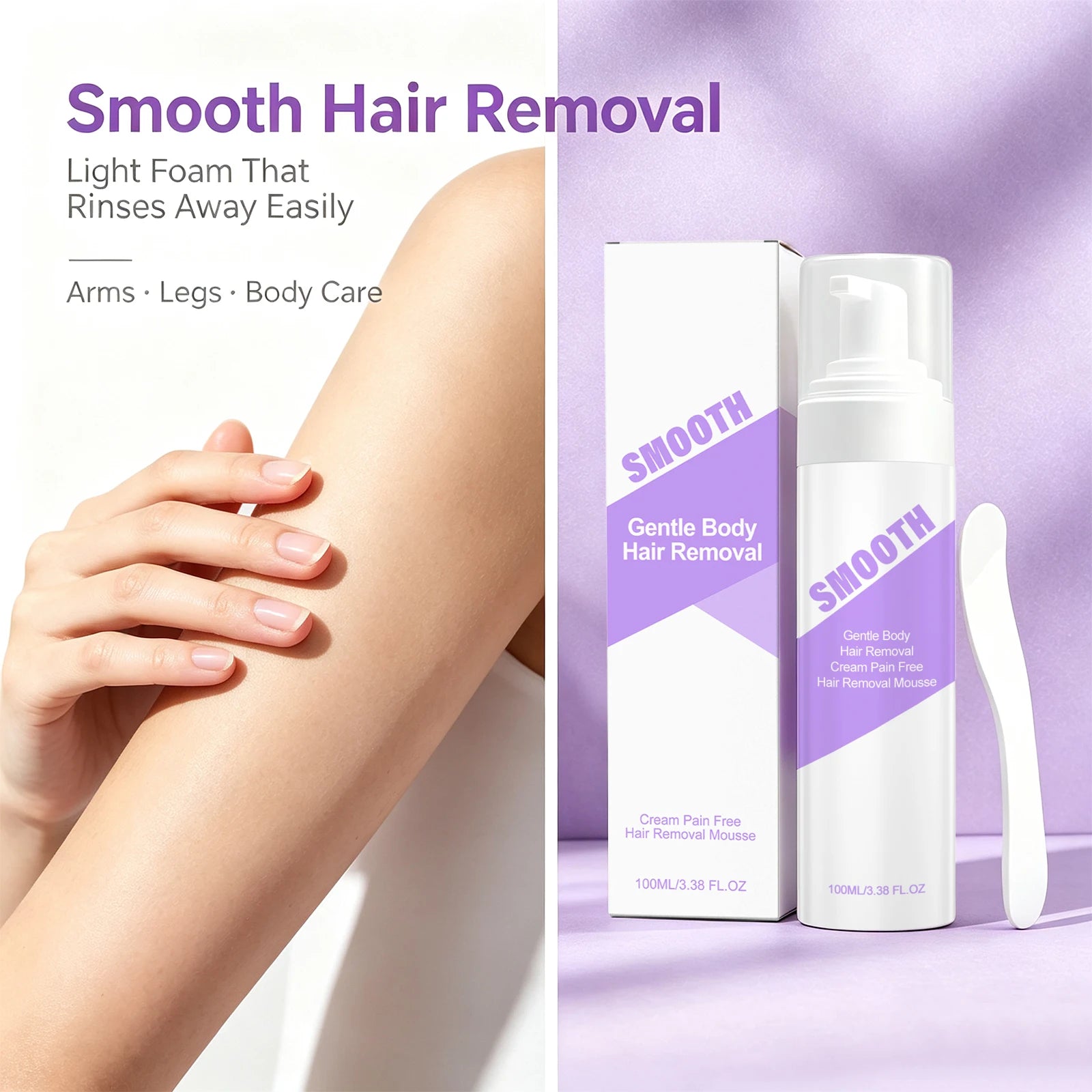 Painfree Hair Removal Mousse Depilatory Foam for Smooth Skin - 3