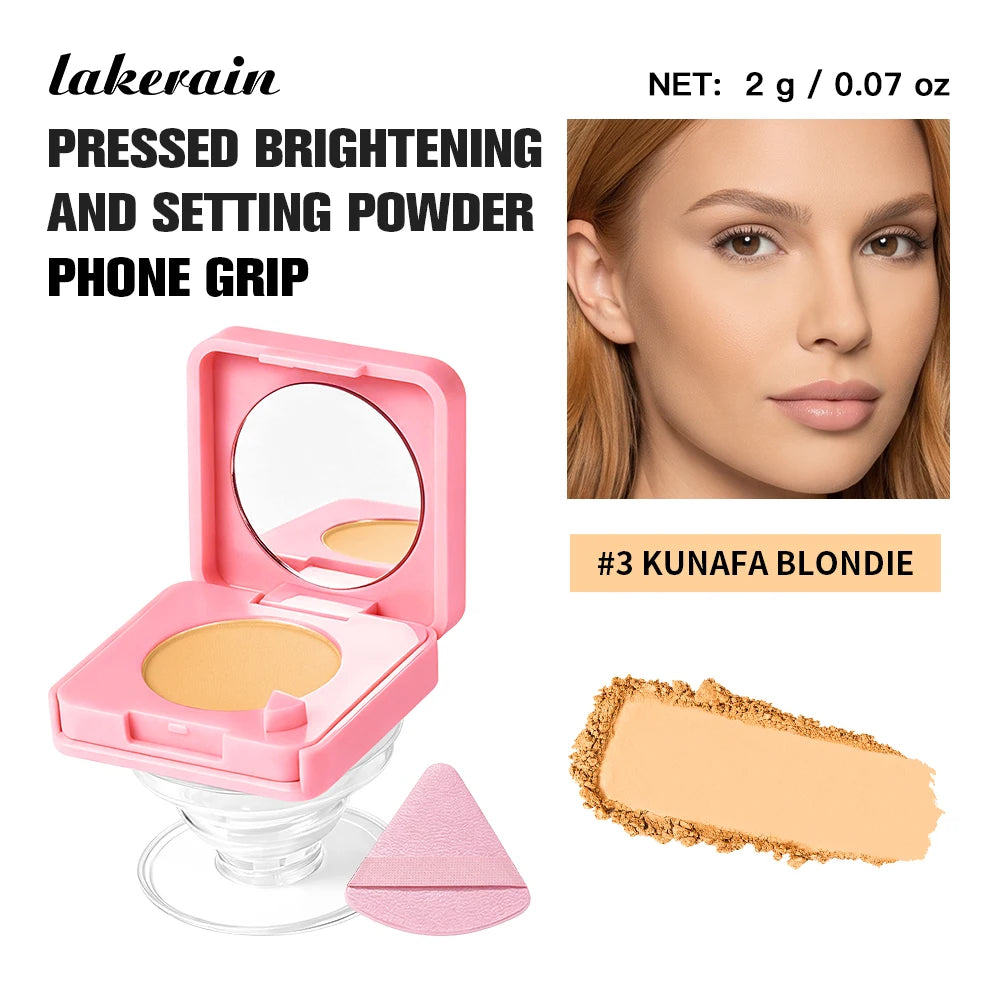 2 in 1 Pressed Powder and Phone Grip Oil Control Compact Makeup