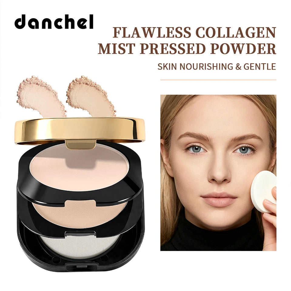 Double Layer Pressed Powder Oil Control Matte Setting Powder Makeup - 7