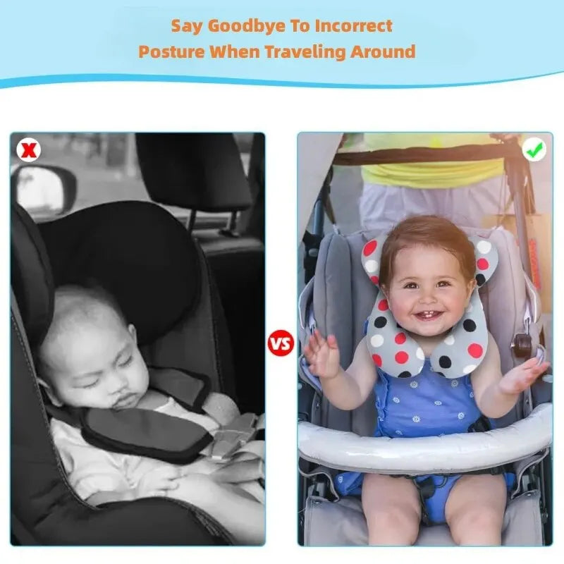 Baby Travel Neck Pillow U Shaped Support for Car Seat and Stroller