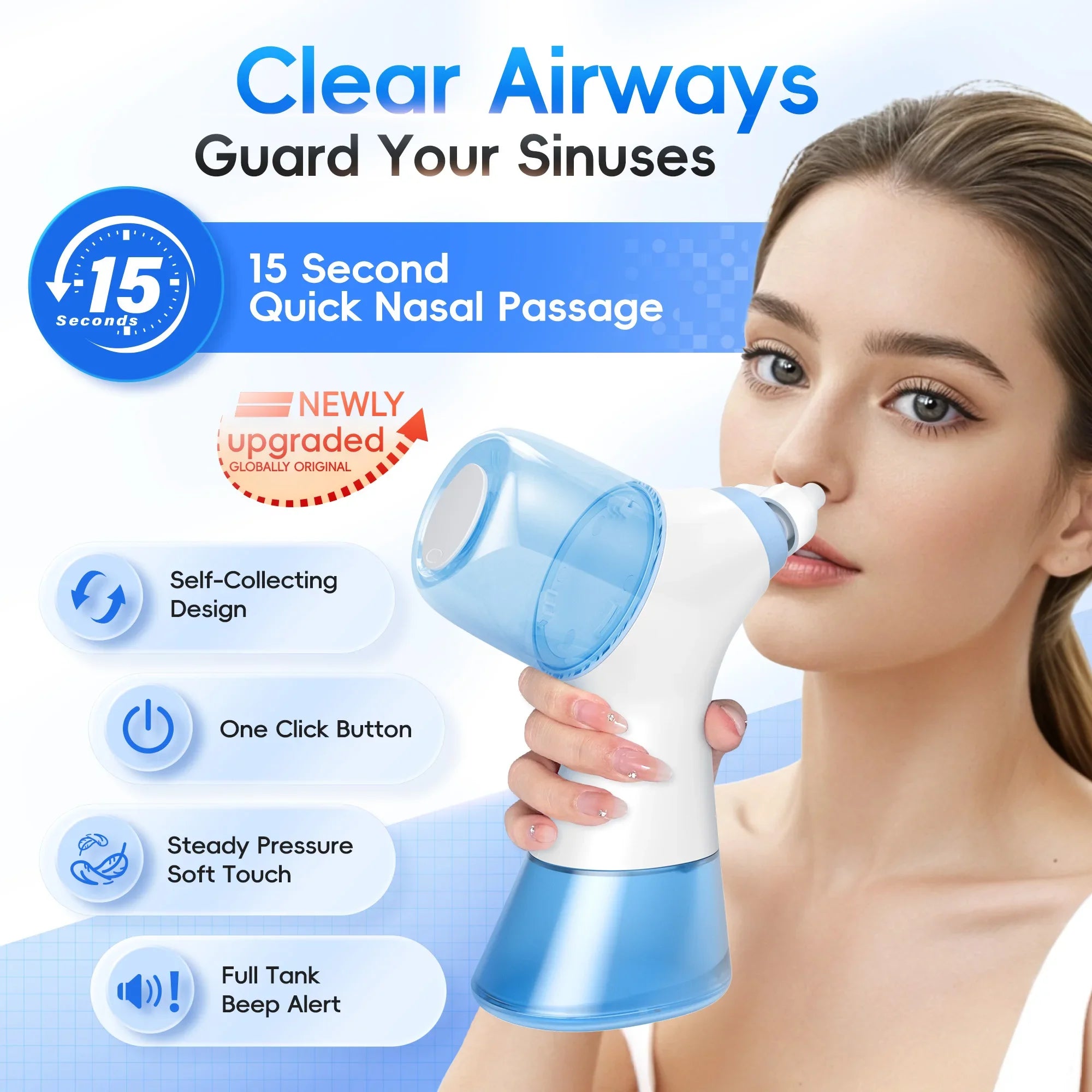 Electric Nasal Irrigation System Sinus Rinse Machine Nose Cleaner - 3