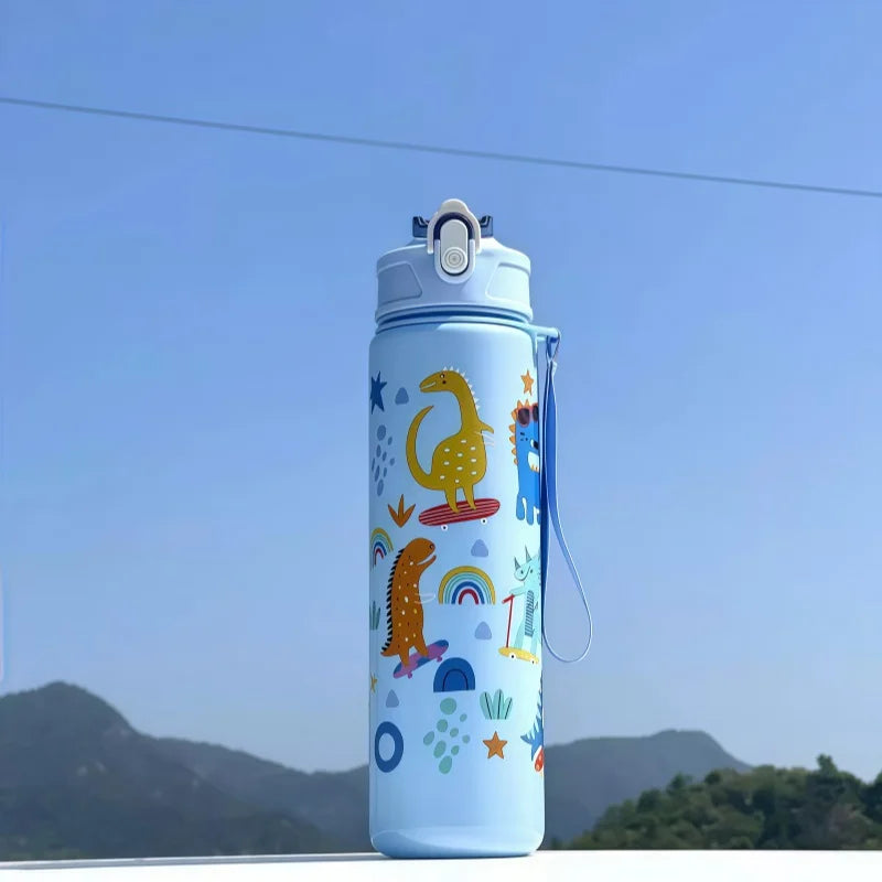 750ml Dinosaur Water Bottle for Kids Leakproof Sippy Cup with Straw